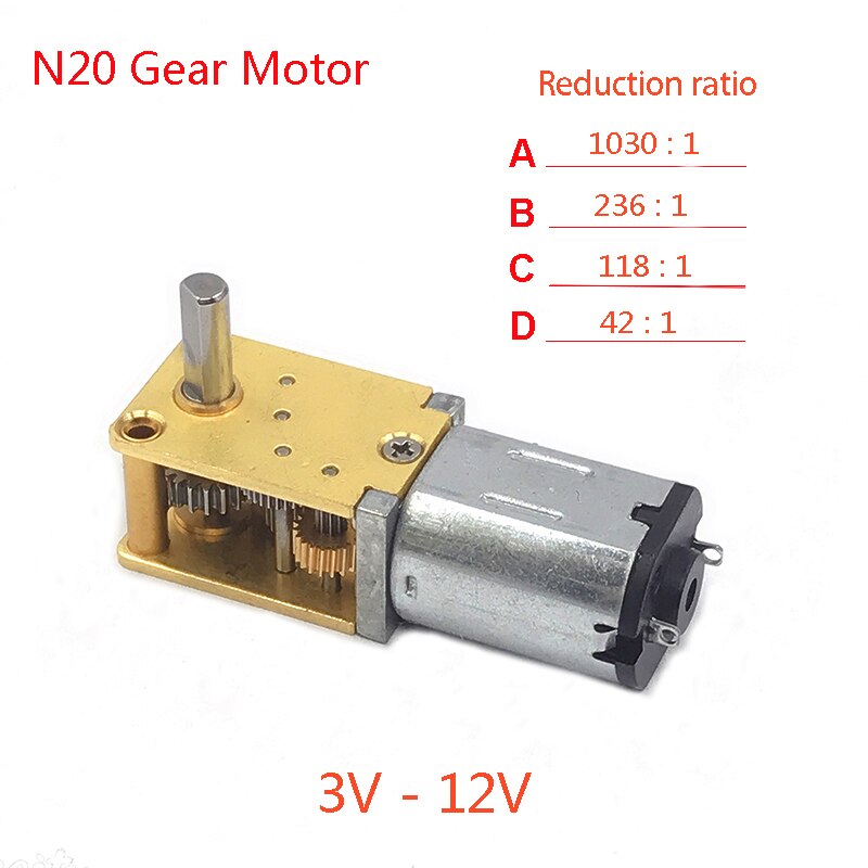 Micro N20 Singledual Shaft All Metal Gear Motor Dc3v 12v 4rpm 380rpm Slow Speed High Torque 6941