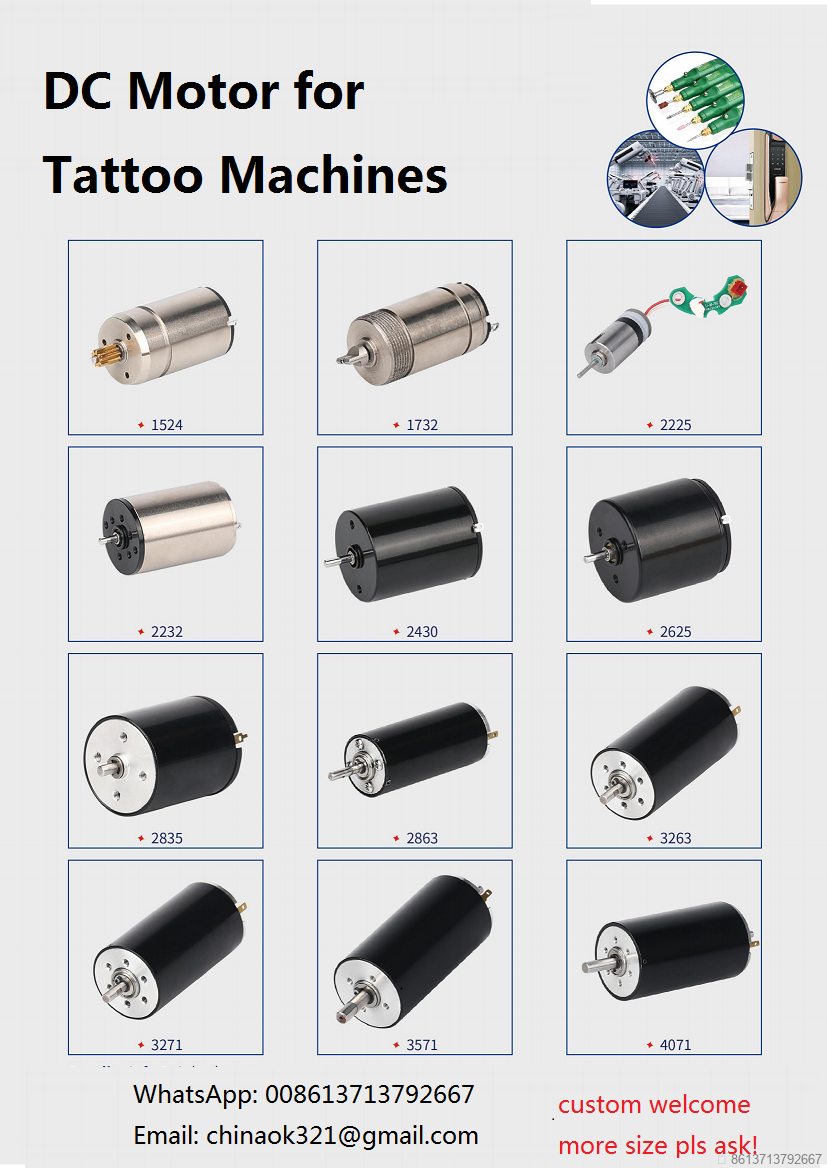 DC Drive Rotary Tattoo Machine Motor DC Motor for Tattoo Pen Swiss Flat Motor Slotless Motor China Factory Manufacturer