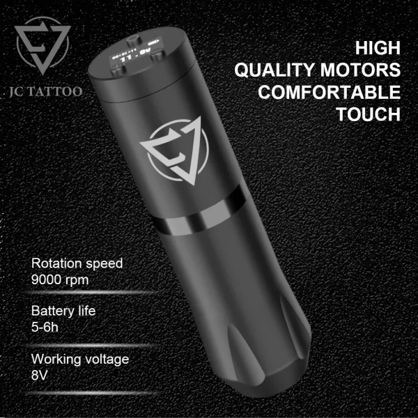 OZER Wireless Cartridge Tattoo Machine pen Rotaty Battery Pen 9000Rpm 1800mAh LED Digital Display Direct Drive Motor Tattoo Gun