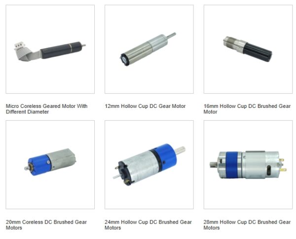 Diameter 22mm Hollow Cup Gear Motor Parameters